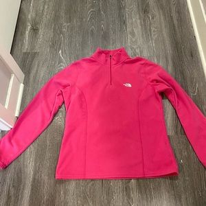 Pink north face 1/4 zip fleece